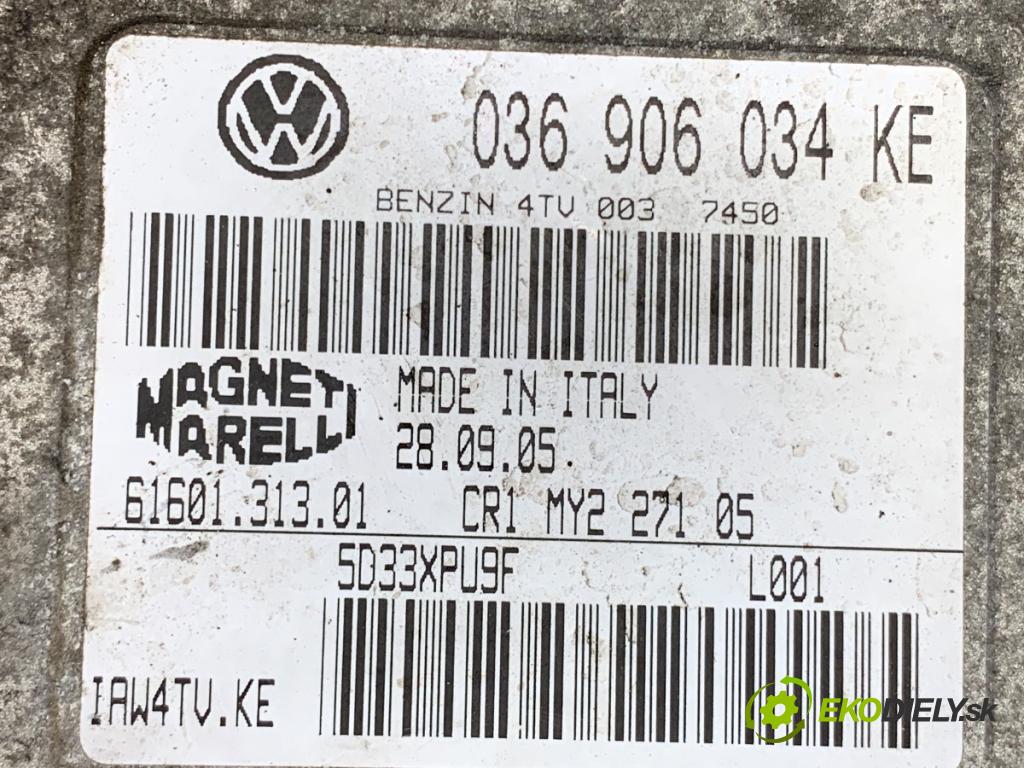 SKODA FABIA I (6Y2) 1999 - 2008    1.4 16V 55 kW [75 KM] benzyna 1999 - 2008  riadiaca jednotka Motor 036906034KE (Riadiaca jednotka)