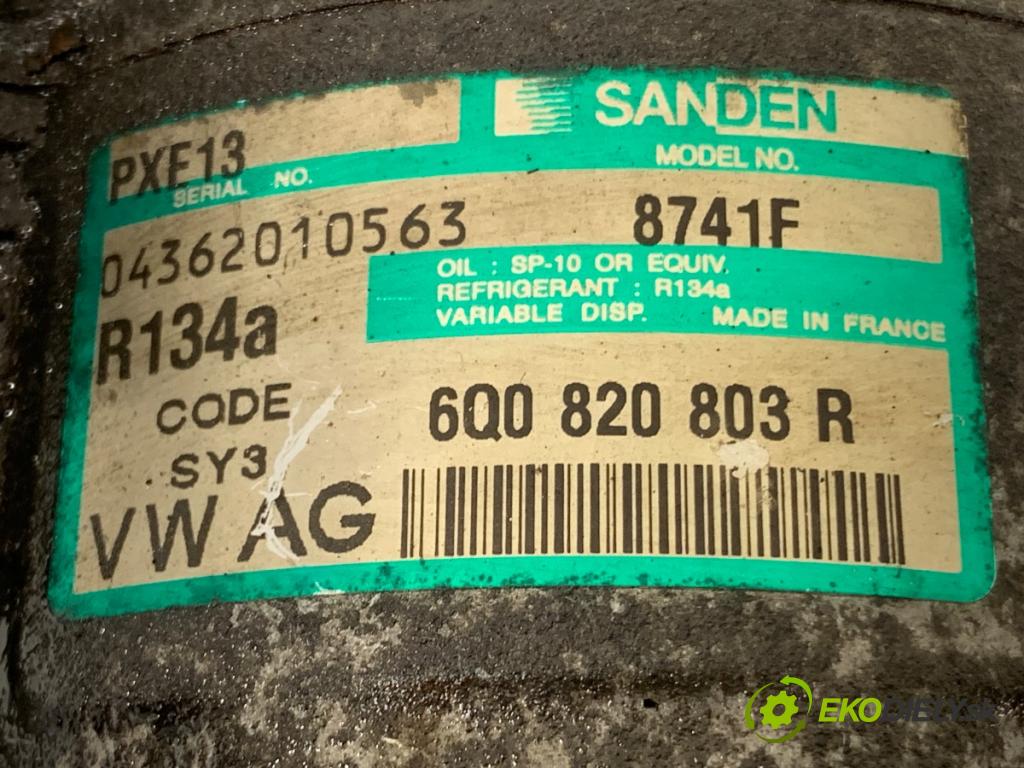 SKODA FABIA I liftback 2005 55 kW 1.4 16V 1390 Kompresor klimatizácie 6Q0820803R (Kompresor klimatizácie)