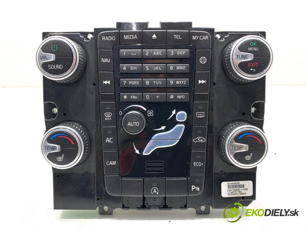 VOLVO XC60 I SUV 2017 110 kW D3 1969 Panel ovládania kúrenia 31443425 (Prepínacie páčky pod volantom)