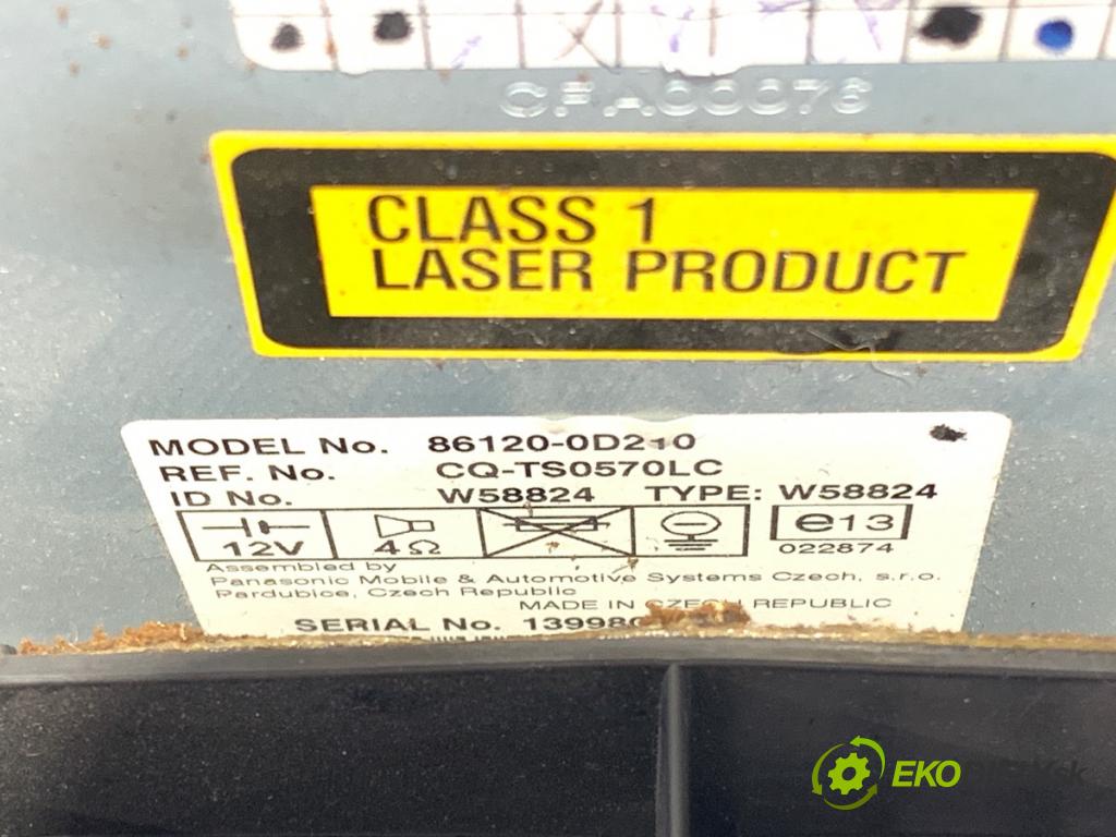 TOYOTA YARIS II liftback 2006 64 kW 1.3 VVT-i (SCP90_) 1298 RADIO 86120-OD210 (Audio zariadenie)