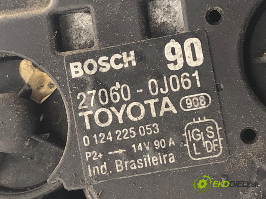 TOYOTA YARIS (_P9_) 2005 - 2014    1.3 VVT-i (SCP90_) 64 kW [87 KM] benzyna 2005 - 2010  Alternátor 27060-0J061 (Alternátory)