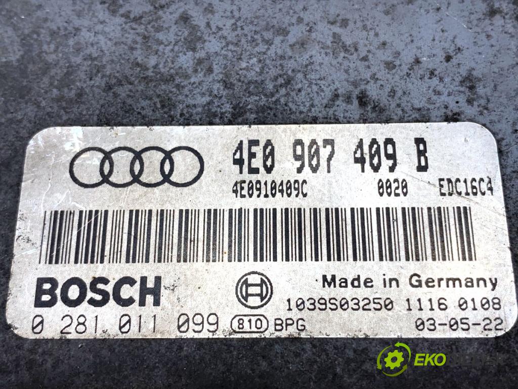 AUDI A8 D3 sedan 2003 202 kW 4.0 TDI quattro 3936 riadiaca jednotka Motor 4E0907409B (Riadiaca jednotka)