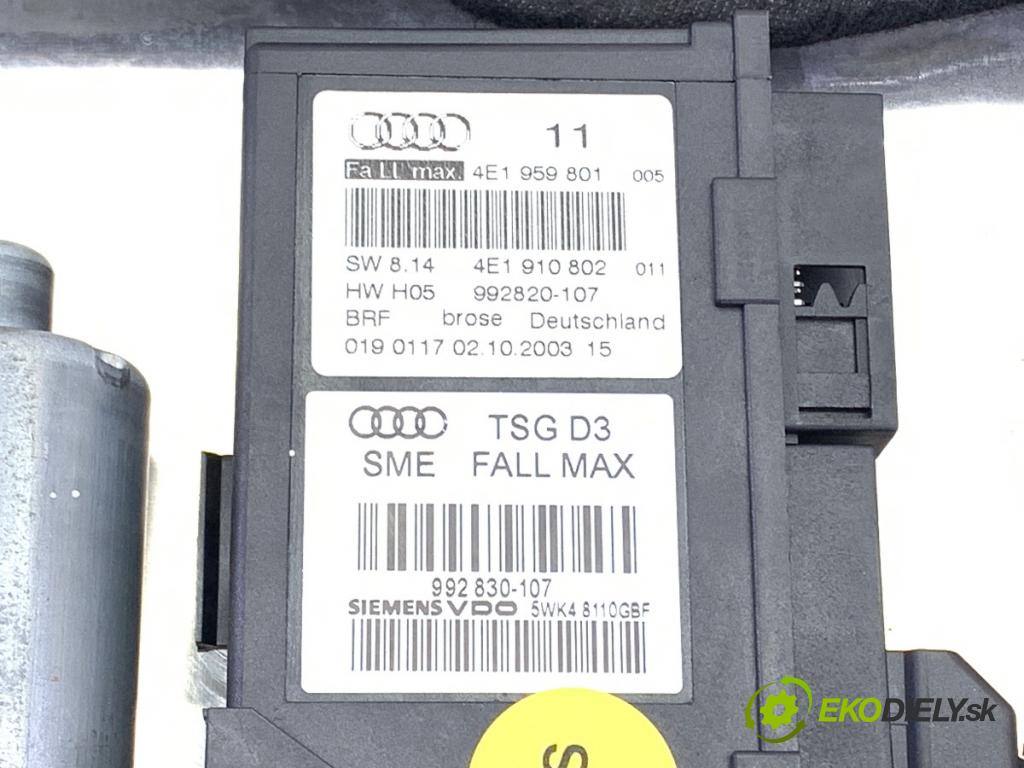 AUDI A8 D3 sedan 2003 202 kW 4.0 TDI quattro 3936 mechanismus okna levý přední část 4E1959801