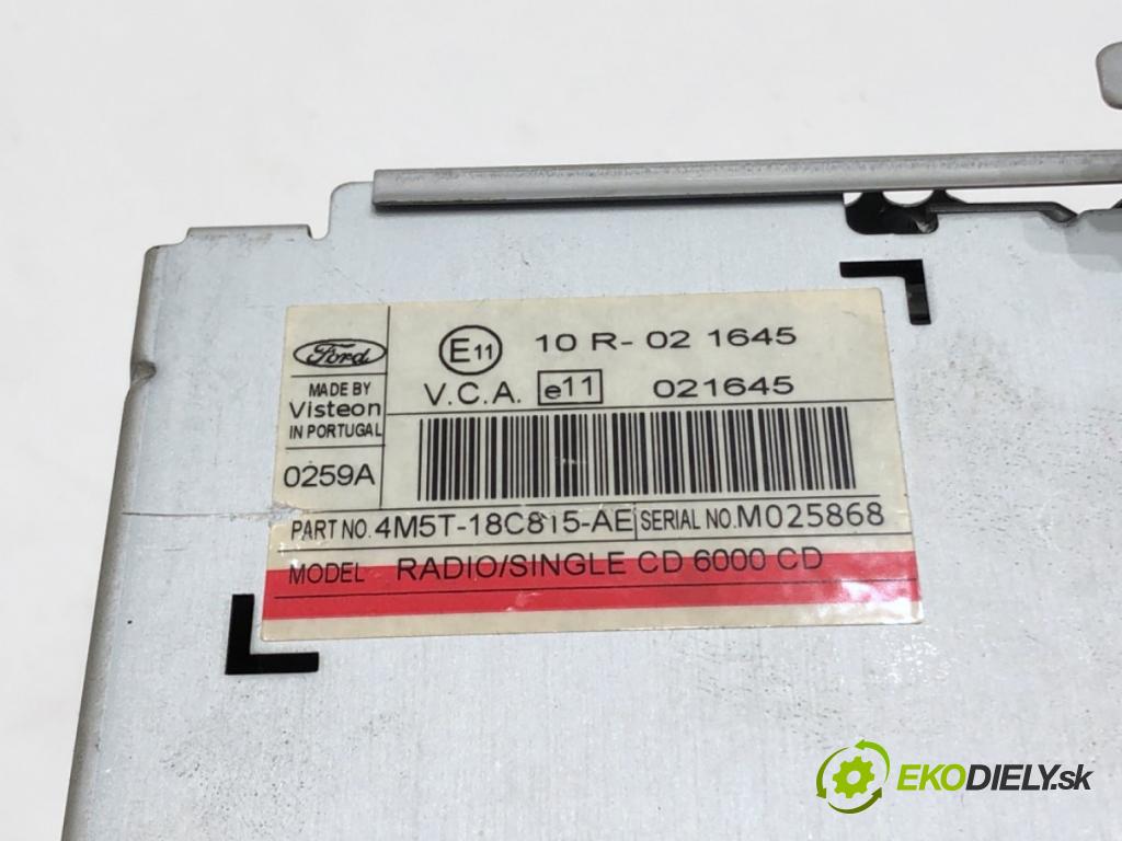 FORD FOCUS C-MAX nadwozie wielkoprzestrzenne (MPV) 2005 92 kW 1.8 1798 RADIO 4M5T-18C815-AE (Audio zariadenie)