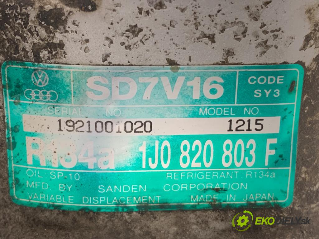 VW NEW BEETLE liftback 2000 66 kW 1.9 TDI 1896 Kompresor klimatizácie 1J0820803F (Kompresor klimatizácie)