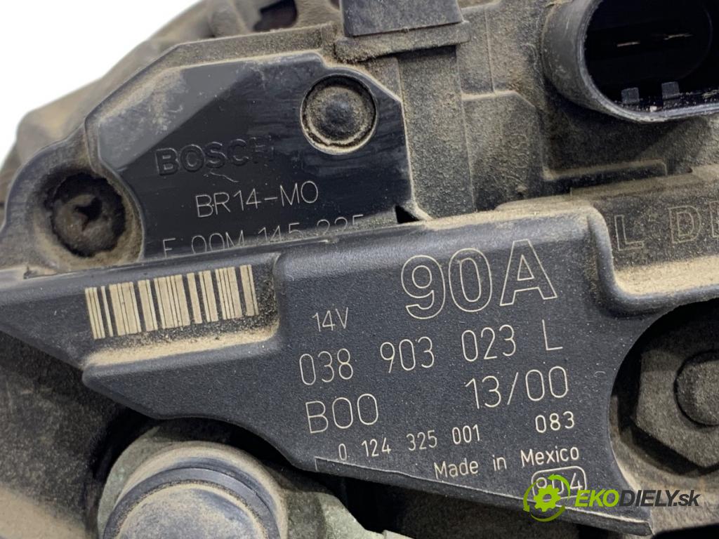 VW NEW BEETLE liftback 2000 66 kW 1.9 TDI 1896 Alternátor 038903023L (Alternátor)