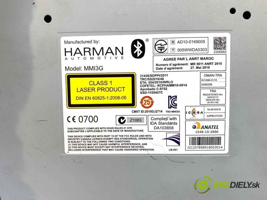 AUDI A4 B8 (8K2) 2007 - 2015    2.0 TDI 140 kW [190 KM] olej napędowy 2013 - 2015  čítač navigácie 8R1035666E (Elektrosúčasti ostatné)