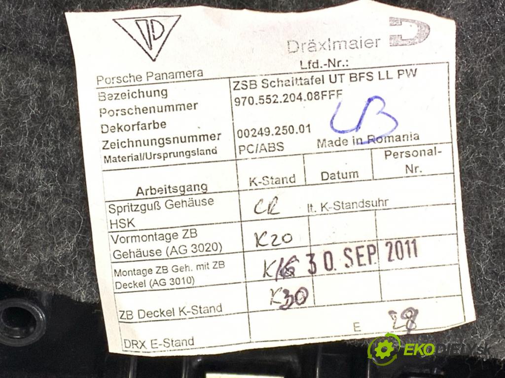 PORSCHE PANAMERA liftback 2012 294 kW 4.8 4S 4806 Priehradka, kastlík spolujazdca  (Priehradka, kastlík)