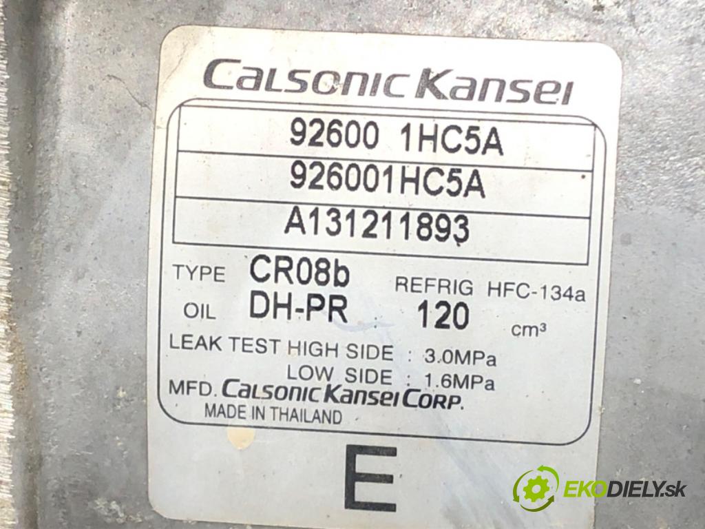 NISSAN MICRA K13 liftback 2014 59 kW 1.2 1198 Kompresor klimatizácie 926001HC5A (Kompresor klimatizácie)