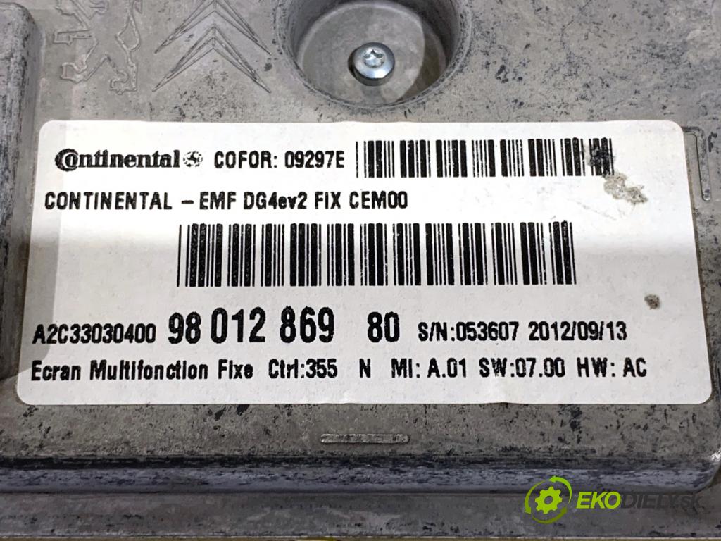 PEUGEOT 508 SW I Kombi 2012 100 kW 2.0 HDi 1997 Dislpej 9801286980 (Prístrojová doska, displej)
