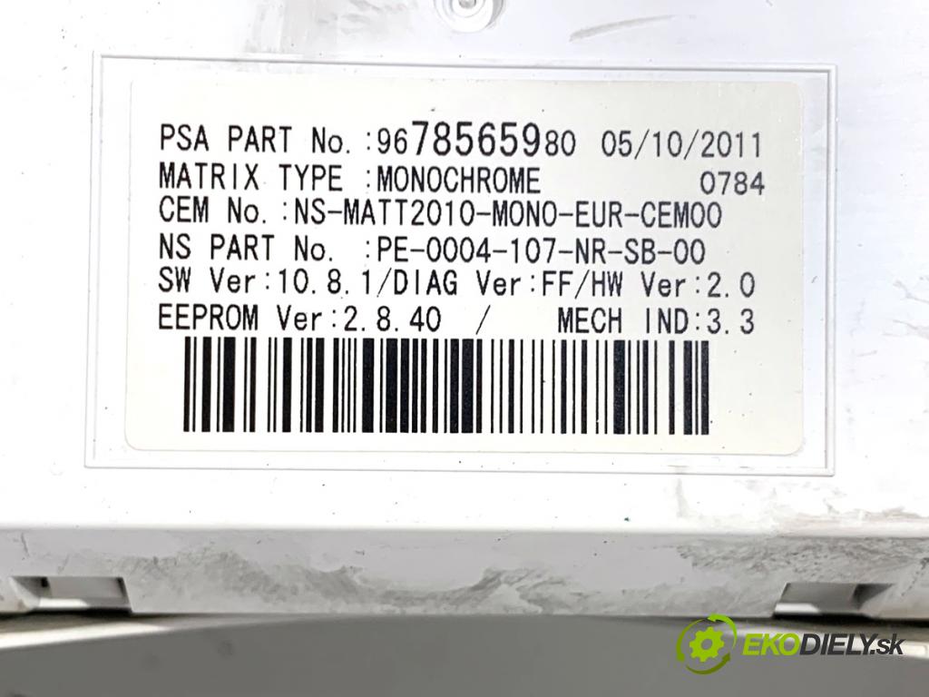 PEUGEOT 508 SW I Kombi 2012 100 kW 2.0 HDi 1997 Prístrojovka 9800420280 (Prístrojová doska, displej)