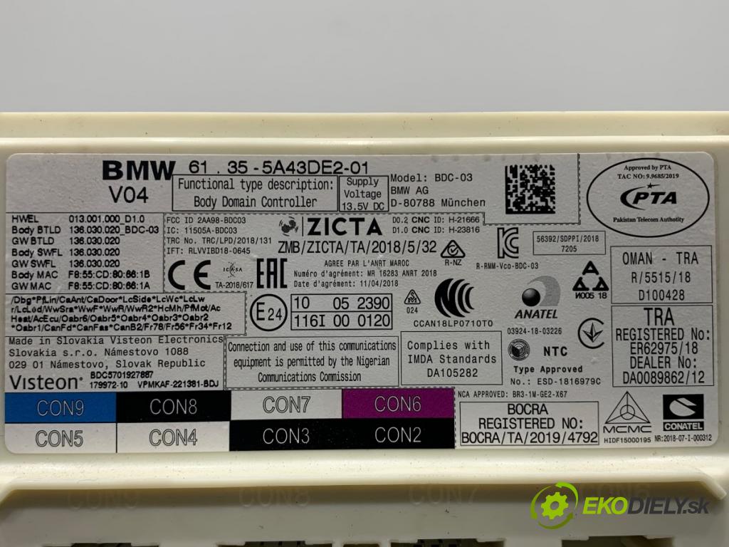 BMW G21 Kombi 2021 190 kW 330 i 1998 modul BSI 5A43DE2 (Pojistkové skříňky)