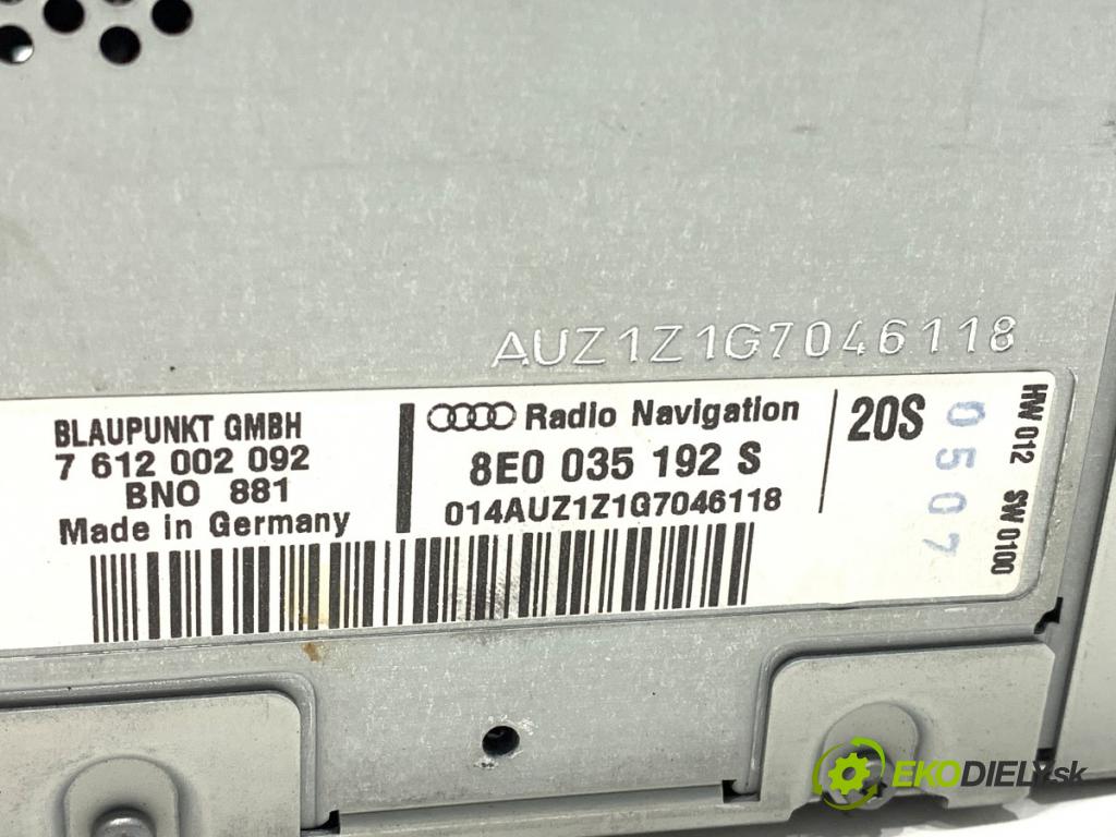 AUDI A4 B7 Kombi 2007 125 kW 2.0 TDI quattro 1968 RADIO 8E0035192S (Audio zariadenie)