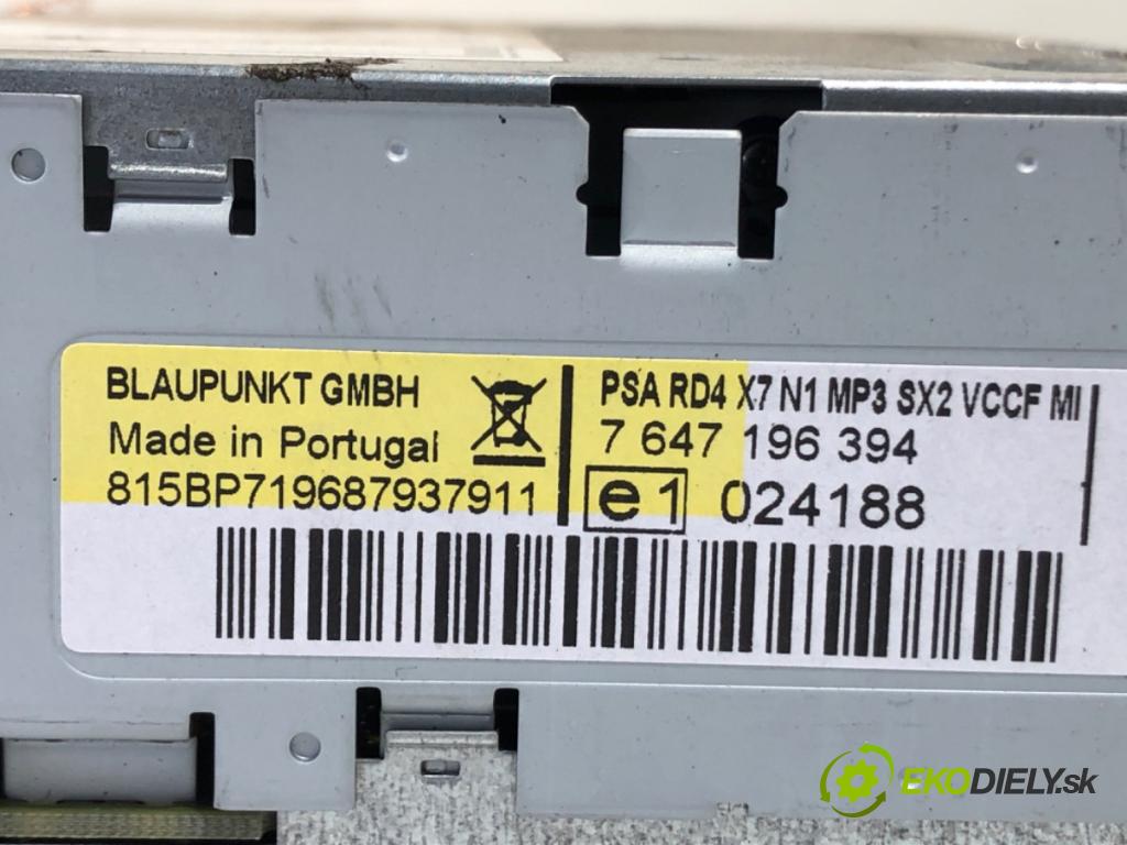 CITROEN C5 III sedan 2008 80 kW 1.6 HDi 110 1560 RADIO 7647196394 (Audio zariadenie)