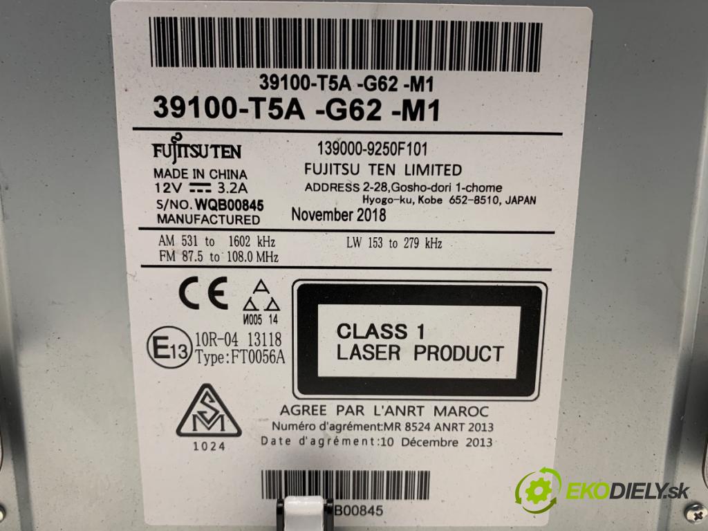 HONDA JAZZ IV liftback 2018 75 kW 1.3 1318 RADIO Dislpej 39100-T5A-G62-M1