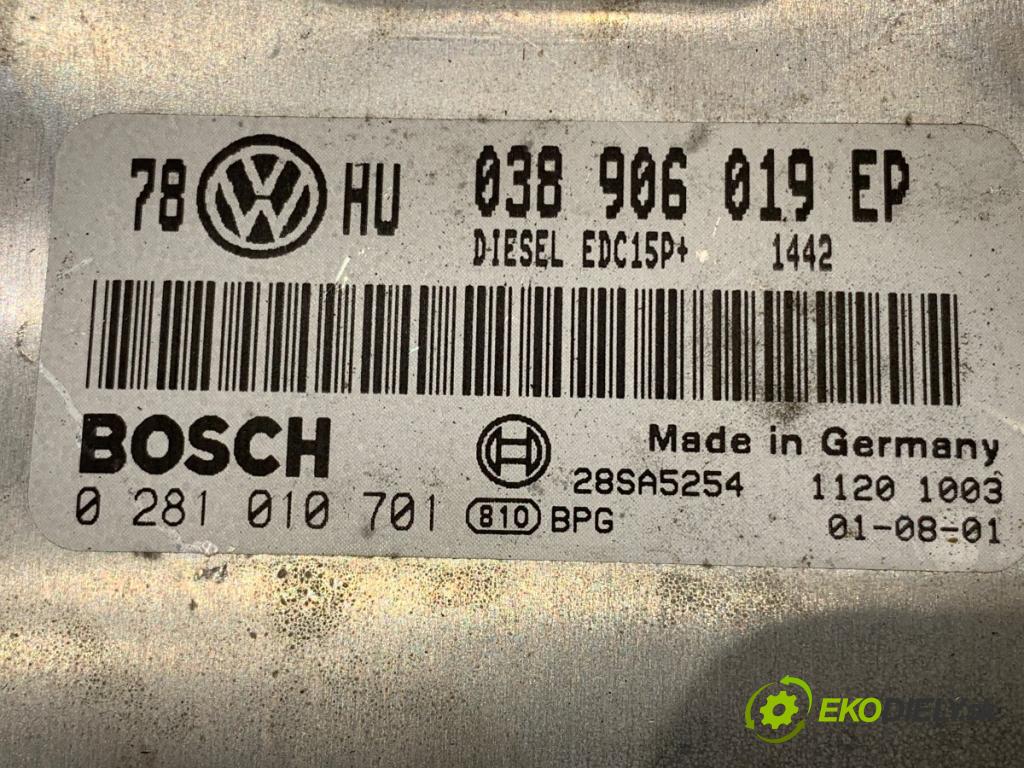VW PASSAT B5 FL Kombi 2001 96 kW 1.9 TDI 1896 riadiaca jednotka Motor 038906019EP (Riadiaca jednotka)