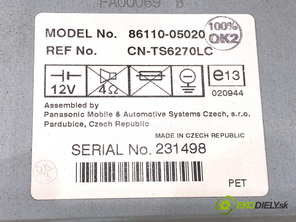 TOYOTA AVENSIS T25 Kombi 2004 85 kW 2.0 D-4D (CDT250_) 1995 Dislpej 86110-05020 (Prístrojová doska)