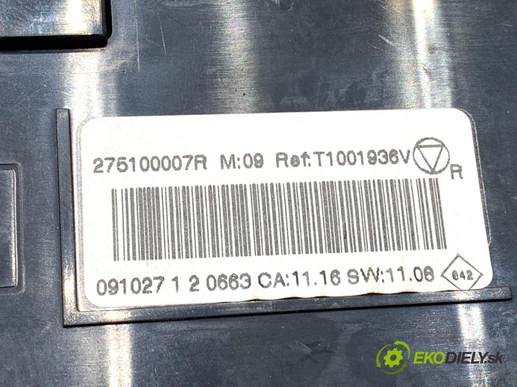 RENAULT MEGANE III Kombi 2009 96 kW 1.9 dCi (KZ0J, KZ0N, KZ1S) 1870 Panel ovládania kúrenia 275100007R (Prepínacie páčky pod volantom)