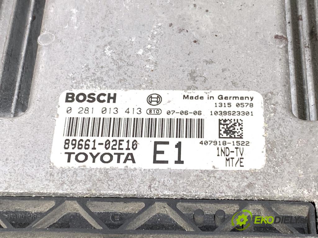 TOYOTA AURIS I liftback 2007 66 kW 1.4 D-4D (NDE150_) 1364 riadiaca jednotka Motor 0281013413 89661-02E10 (Riadiaca jednotka)