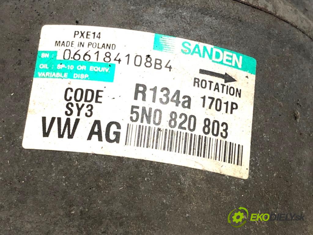 VW PASSAT CC B6 coupe 2008 125 kW 2.0 TDI 1968 Kompresor klimatizácie 5N0820803 (Kompresor klimatizácie)