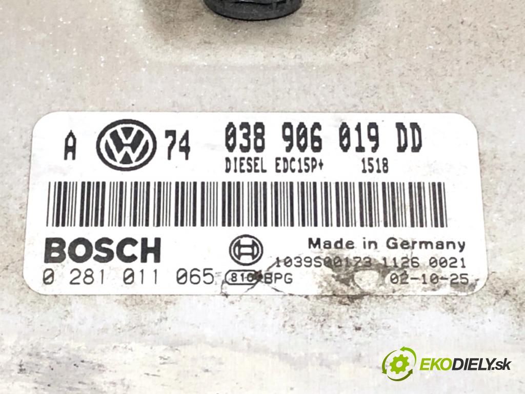VW BORA I sedan 2002 74 kW 1.9 TDI 4motion 1896 riadiaca jednotka Motor 038906019DD 0281011065 (Riadiaca jednotka)