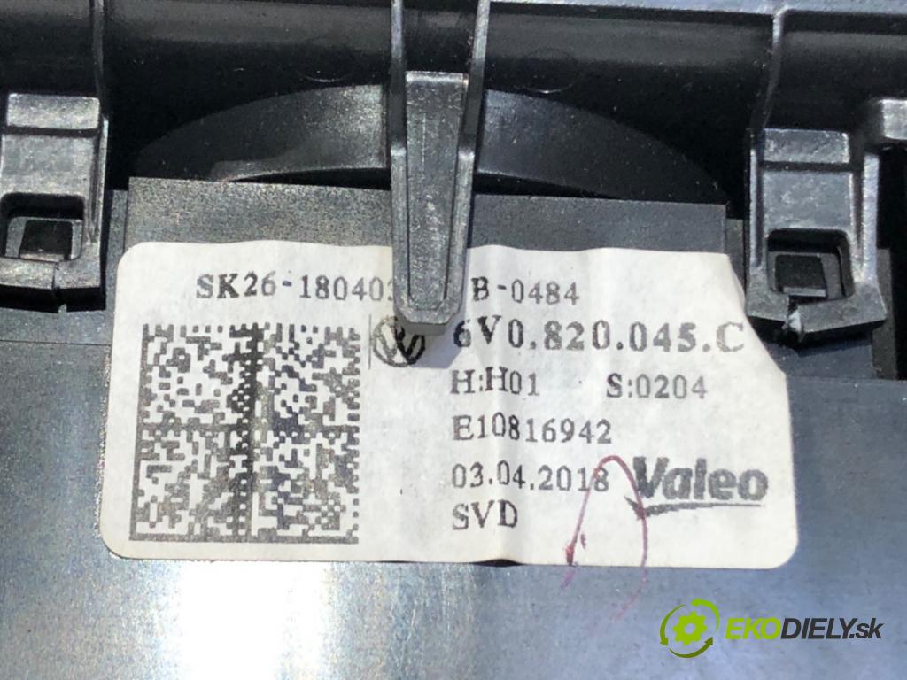 SKODA FABIA III liftback 2018 70 kW 1.0 TSI 999 Panel ovládania kúrenia 6V0820045C (Prepínacie páčky pod volantom)