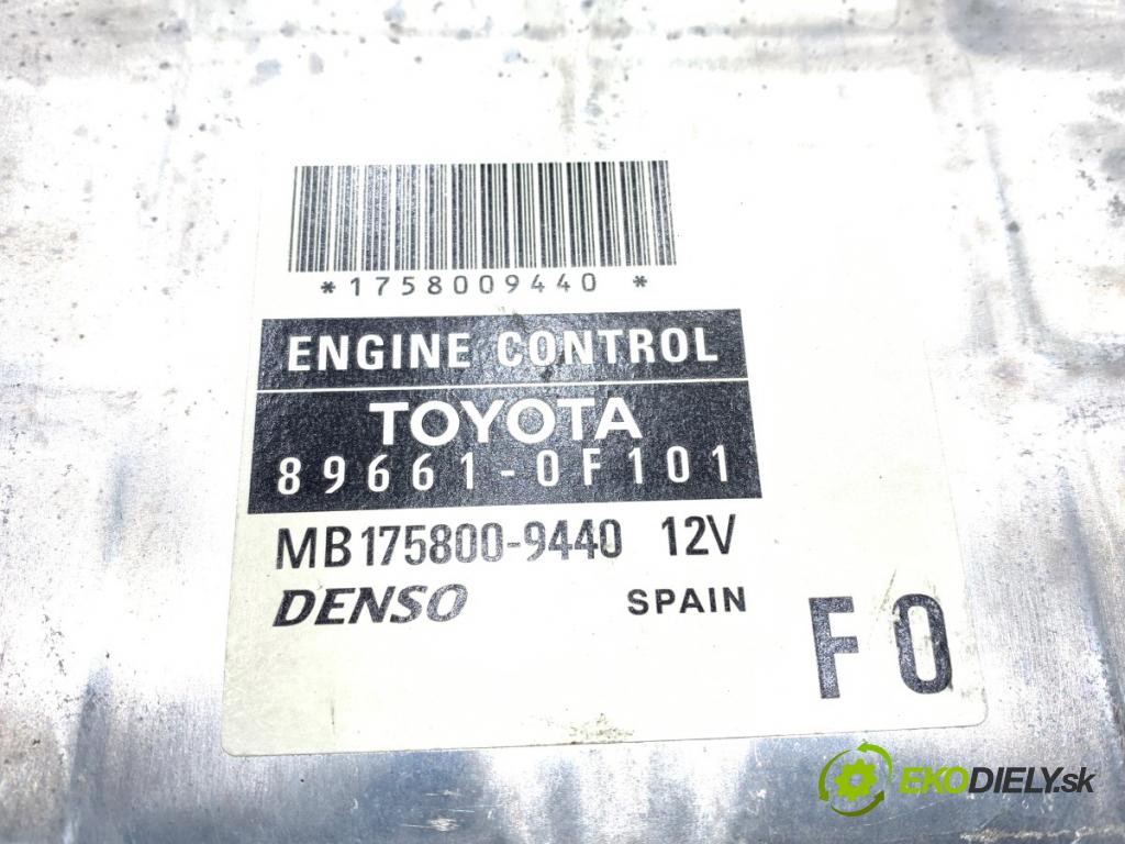 TOYOTA COROLLA E13 nadwozie wielkoprzestrzenne (MPV) 2007 100 kW 2.2 D-4D (AUR10_) 2231 riadiaca jednotka Motor 89661-0F101 (Riadiaca jednotka)