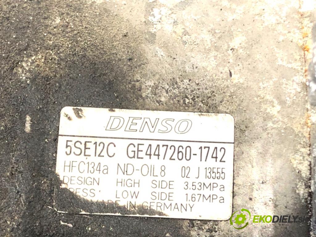 TOYOTA COROLLA E13 nadwozie wielkoprzestrzenne (MPV) 2007 100 kW 2.2 D-4D (AUR10_) 2231 Kompresor klimatizácie GE447260-1742 (Kompresor klimatizácie)