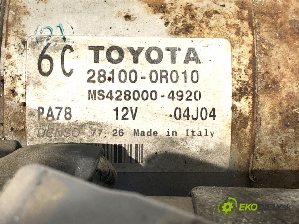 TOYOTA COROLLA E13 nadwozie wielkoprzestrzenne (MPV) 2007 100 kW 2.2 D-4D (AUR10_) 2231 Štartér 28100-0R010 (Štartér)