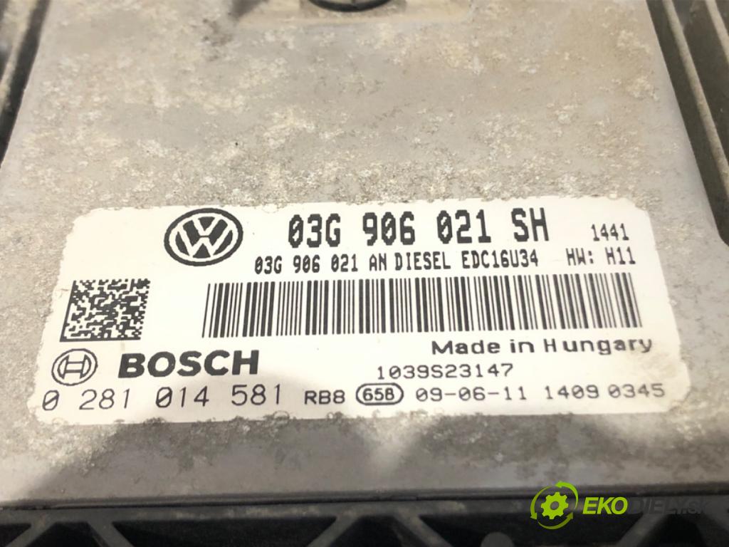 SEAT LEON II liftback 2009 66 kW 1.9 TDI 1896 riadiaca jednotka Motor 0281014581 03G906021SH (Riadiaca jednotka)