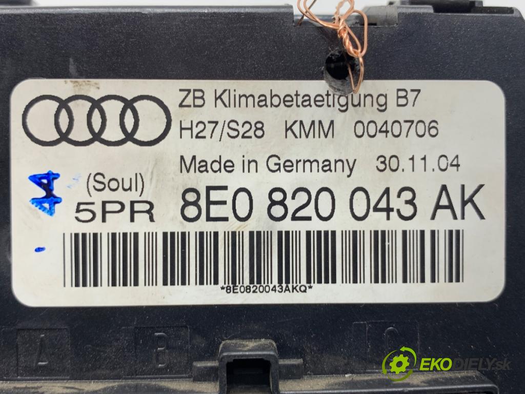AUDI A4 B7 Kombi 2005 103 kW 2.0 TDI 16V 1968 Panel ovládania kúrenia 8E0820043AK (Prepínacie páčky pod volantom)