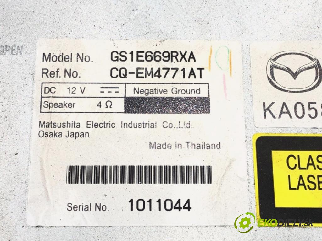 MAZDA 6 GH Kombi 2010 103 kW 2.0 MZR-CD (GH14) 1998 RADIO GS1E669RXA (Audio zariadenie)