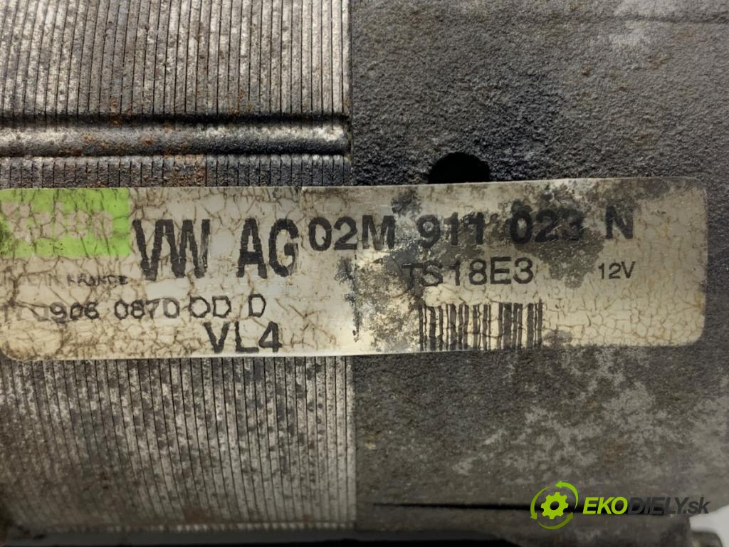 VW TOURAN nadwozie wielkoprzestrzenne (MPV) 2006 125 kW 2.0 TDI 1968 Štartér 02M911023N (Štartér)