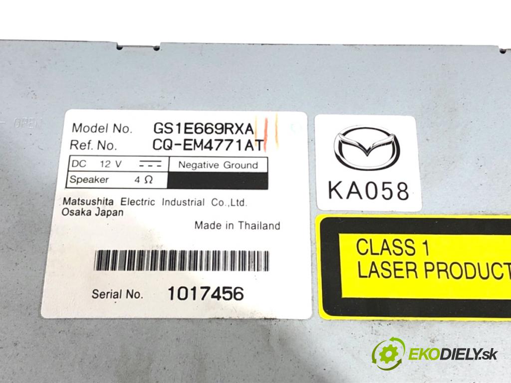MAZDA 6 GH Kombi 2008 103 kW 2.0 MZR-CD (GH14) 1998 RADIO GS1E669RXA (Audio zariadenie)