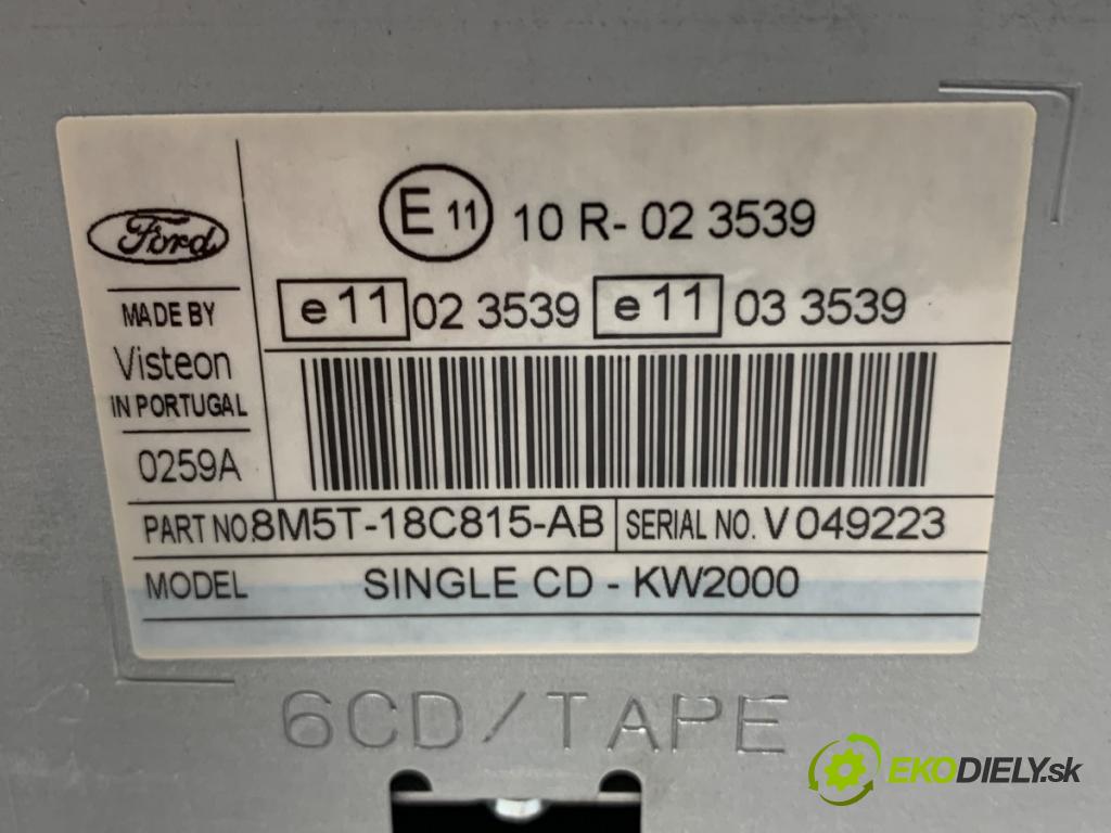 FORD FOCUS II liftback 2008 74 kW 1.6 1596 RADIO 8M5T-18C815-AB (Audio zariadenie)