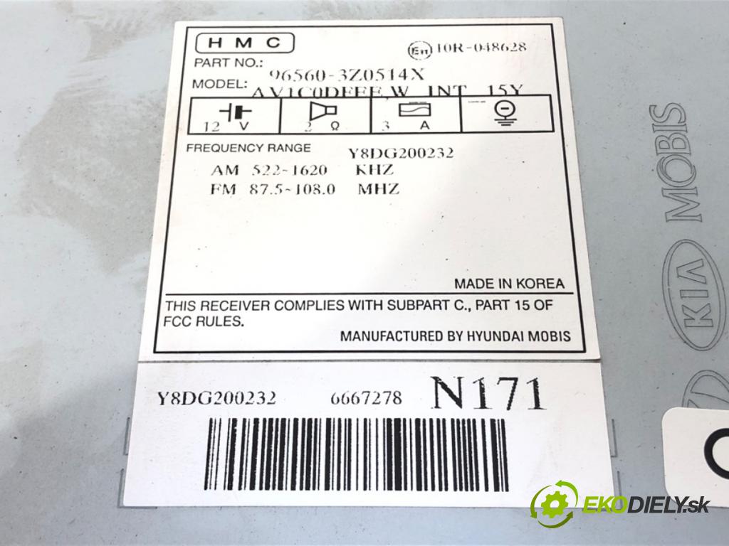 HYUNDAI i40 Kombi 2016 104 kW 1.7 CRDi 1685 RADIO 96560-3Z0514X (Audio zariadenie)