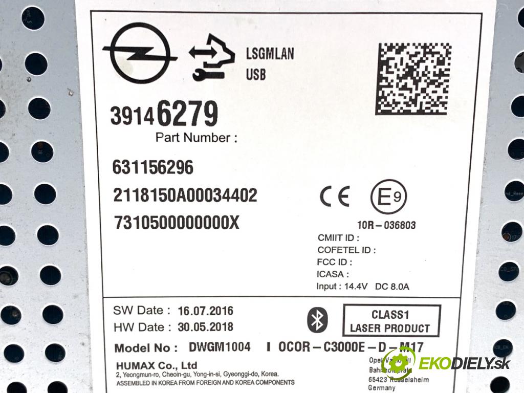 OPEL CORSA E liftback 2018 55 kW 1.4 (08, 68) 1398 RADIO 39146279 (Audio zariadenie)