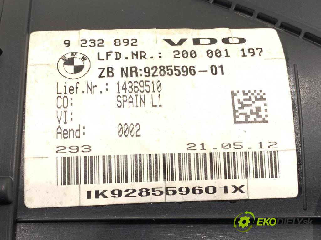 BMW F20 liftback 2012 125 kW 118 i 1598 Prístrojovka 9232892 (Prístrojová doska)