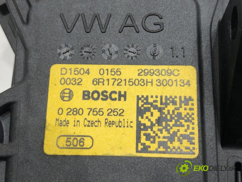 SKODA RAPID liftback 2015 55 kW 1.2 1198 Potenciometer plynu 6R1721503H (Potenciometer plynového pedálu)