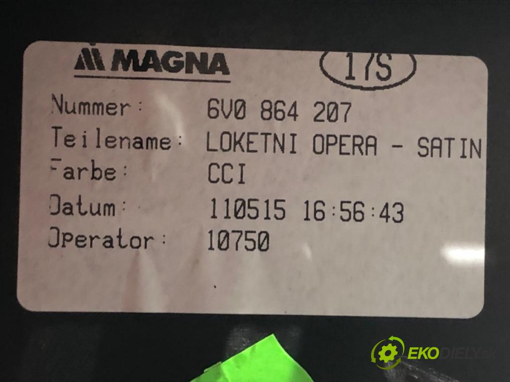 SKODA RAPID liftback 2015 55 kW 1.2 1198 loketní opěrka 6V0864207 (Loketní opěrky)