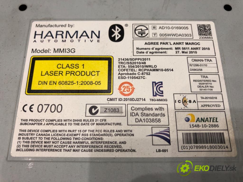 AUDI A4 B8 Kombi 2015 110 kW 2.0 TDI 1968 RADIO 8R1035652G (Audio zariadenie)