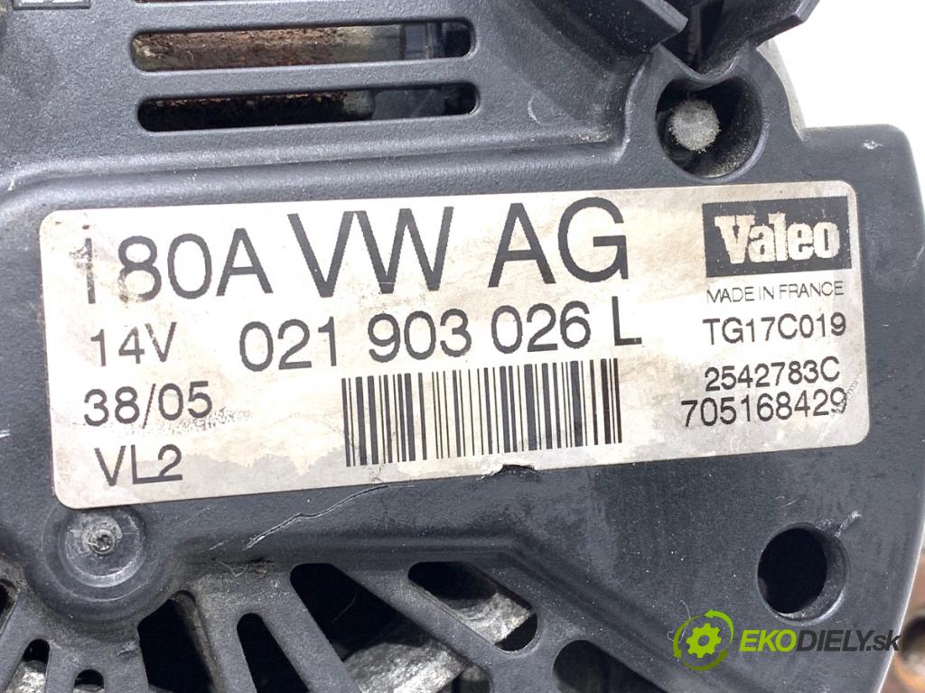 VW PASSAT B6 Kombi 2005 103 kW 2.0 TDI 1968 Alternátor 021903026L (Alternátor)