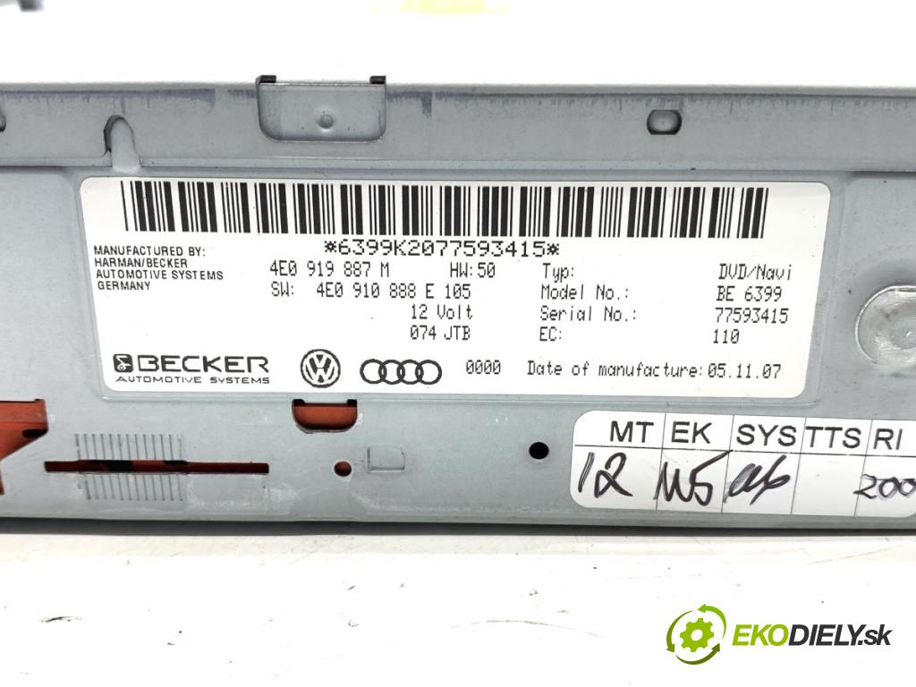 AUDI Q7 4L SUV 2008 240 kW 4.2 TDI quattro 4134 CZYTNIK navigace 4E0919887M (Ostatní)