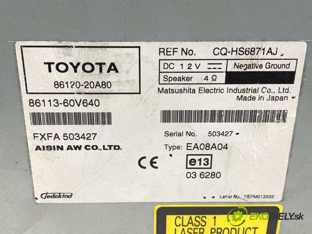 TOYOTA AVENSIS T27 Kombi 2009 112 kW 2.0 (ZRT272_) 1987 RADIO Dislpej 86120-20A80