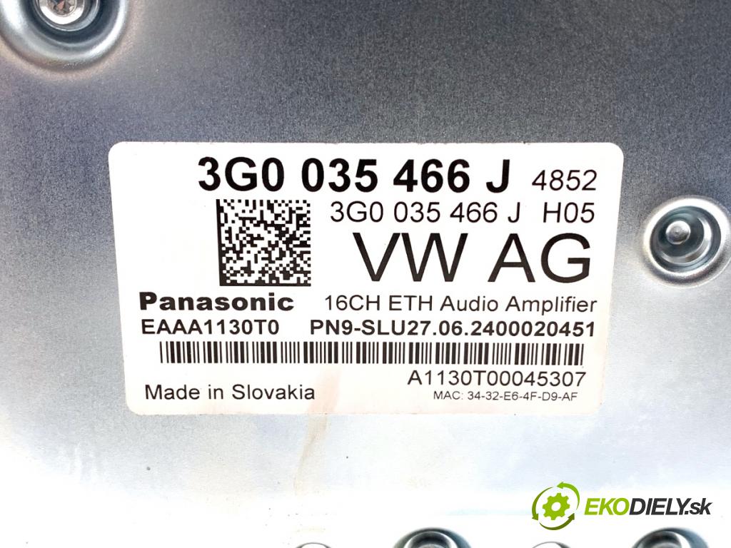 SKODA 2.0 TSI  2024 195 kW 2.0 TSI 195 kW [265 KM] benzyna 2023 - 1984 Zosilňovač 3G0035466J (Zosilňovač)
