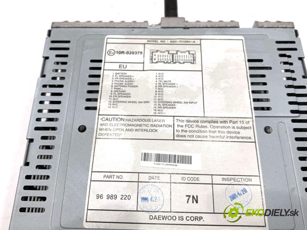 CHEVROLET AVEO II liftback 2009 62 kW 1.2 1206 RADIO 96989220 (Audio zariadenie)