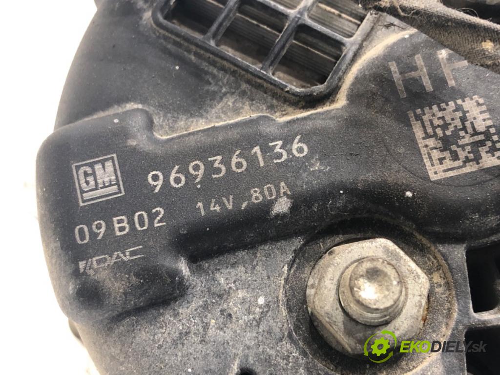 CHEVROLET AVEO II liftback 2009 62 kW 1.2 1206 Alternátor 96936136 (Alternátor)