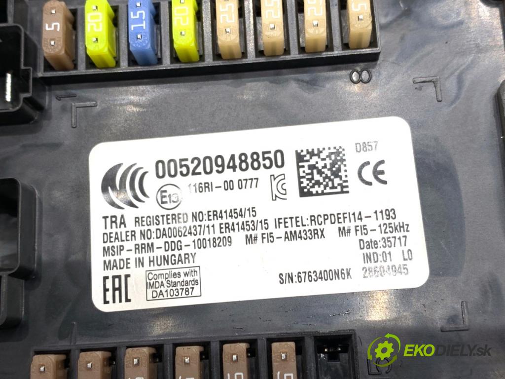 FIAT TIPO sedan 2018 70 kW 1.4 (356SXA1B) 1368 modul BSI 00520948850 (Pojistkové skříňky)