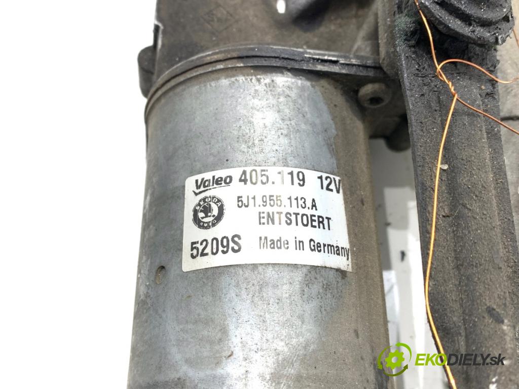 SKODA FABIA II Kombi 2009 59 kW 1.4 TDI 1422 Mechanizmus stieračov predný 5J1955113A (Motorček stieračov predný)