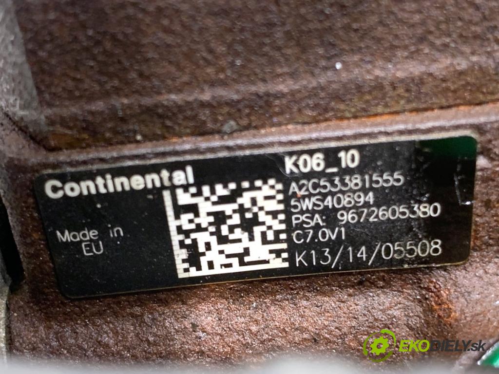 PEUGEOT 3008 nadwozie wielkoprzestrzenne (MPV) 2011 82 kW 1.6 HDi 1560 Pumpa vstrekovacia 9672605380 (Vstrekovacie čerpadlo)